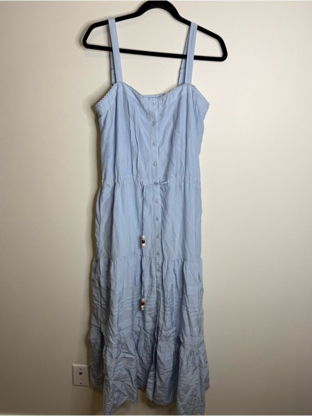 YFB young fabulous broke Blue Button-Front Maxi Sundress size medium